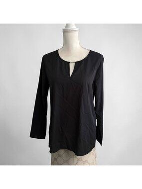 BANANA REPUBLIC Black Silver Long Sleeve Top Size Small NEW NWT